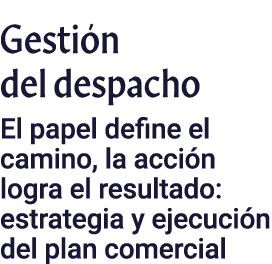 Gestión del despacho El papel define el camino, la acción logra el resultado: estrategia y ejecución del plan comercial