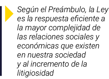  Según el Preámbulo, la Ley es la respuesta eficiente a la mayor complejidad de las relaciones sociales y económicas    