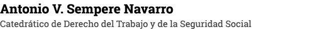 Antonio V  Sempere Navarro Catedrático de Derecho del Trabajo y de la Seguridad Social