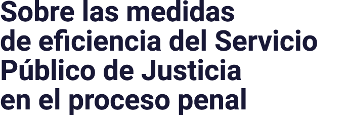 Sobre las medidas de eficiencia del Servicio Público de Justicia en el proceso penal
