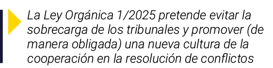  La Ley Orgánica 1 2025 pretende evitar la sobrecarga de los tribunales y promover (de manera obligada) una nueva cul   