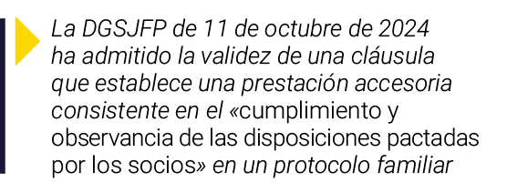  La DGSJFP de 11 de octubre de 2024 ha admitido la validez de una cláusula que establece una prestación accesoria con   
