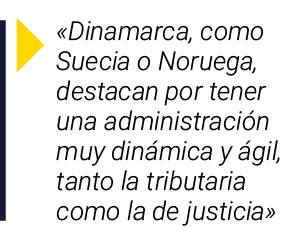   Dinamarca, como Suecia o Noruega, destacan por tener una administración muy dinámica y ágil, tanto la tributaria co   