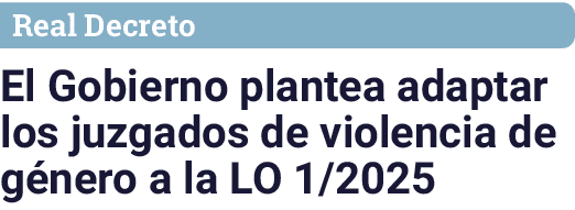 Real Decreto El Gobierno plantea adaptar los juzgados de violencia de género a la LO 1 2025