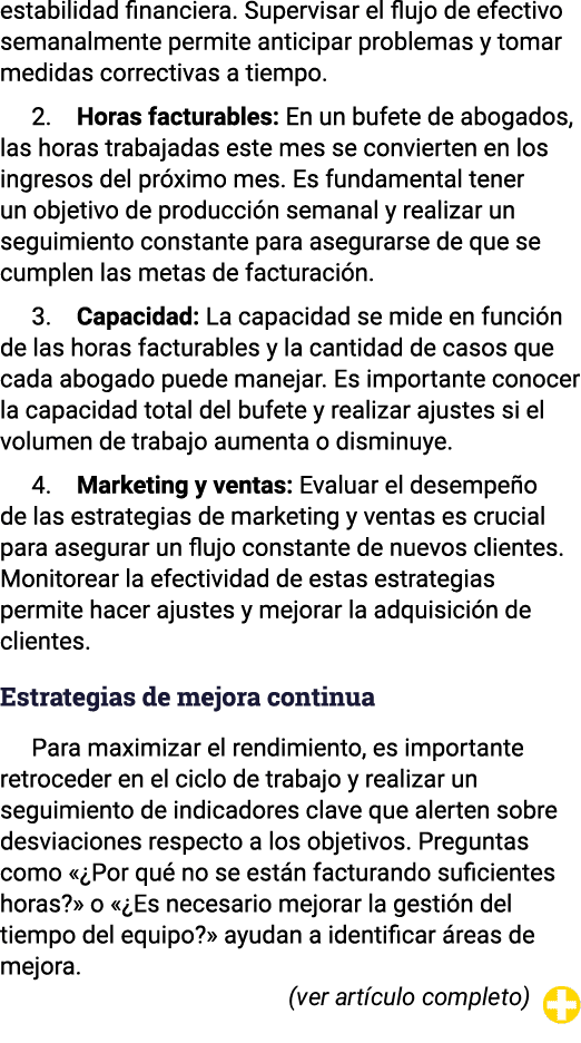 estabilidad financiera  Supervisar el flujo de efectivo semanalmente permite anticipar problemas y tomar medidas corr   