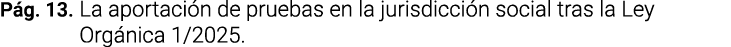Pág  13  La aportación de pruebas en la jurisdicción social tras la Ley Orgánica 1 2025 