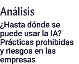 Análisis  Hasta dónde se puede usar la IA  Prácticas prohibidas y riesgos en las empresas