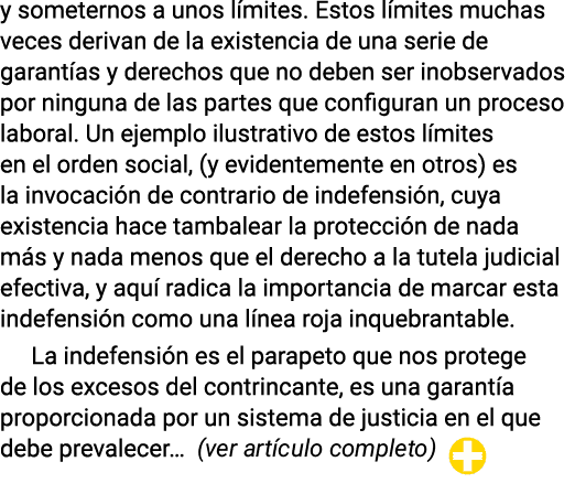 y someternos a unos límites  Estos límites muchas veces derivan de la existencia de una serie de garantías y derechos   