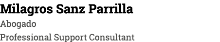 Milagros Sanz Parrilla Abogado Professional Support Consultant