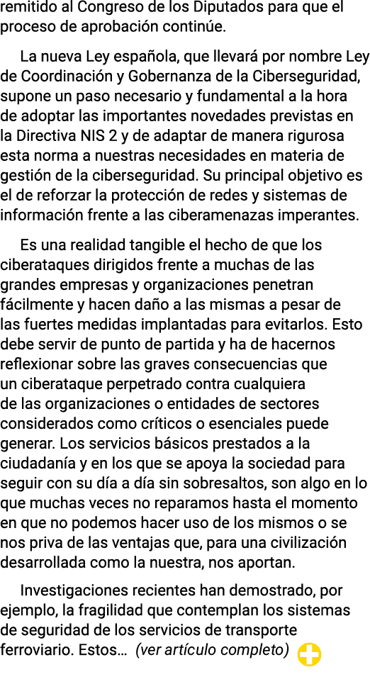 remitido al Congreso de los Diputados para que el proceso de aprobación continúe  La nueva Ley española, que llevará    
