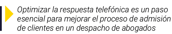  Optimizar la respuesta telefónica es un paso esencial para mejorar el proceso de admisión de clientes en un despacho   