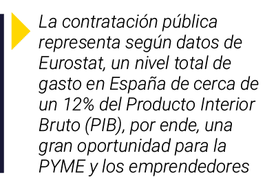  La contratación pública representa según datos de Eurostat, un nivel total de gasto en España de cerca de un 12% del   