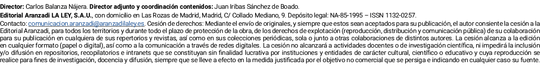 Director: Carlos Balanza Nájera  Director adjunto y coordinación contenidos: Juan Iribas Sánchez de Boado  Editorial    