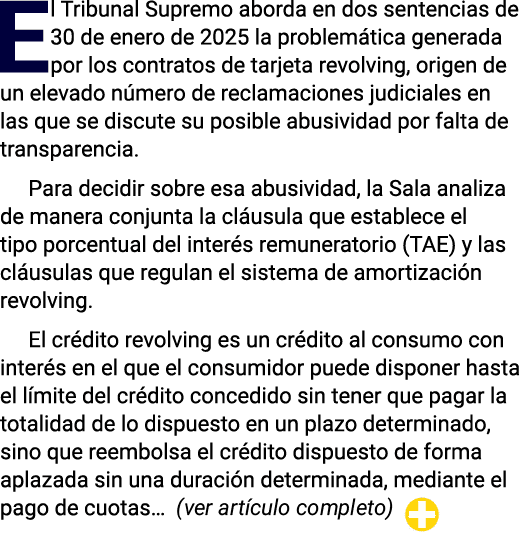 El Tribunal Supremo aborda en dos sentencias de 30 de enero de 2025 la problemática generada por los contratos de tar   