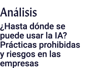 Análisis  Hasta dónde se puede usar la IA  Prácticas prohibidas y riesgos en las empresas