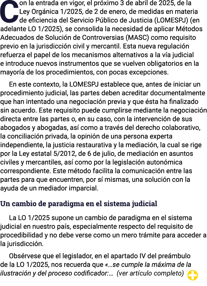 Con la entrada en vigor, el próximo 3 de abril de 2025, de la Ley Orgánica 1 2025, de 2 de enero, de medidas en mater   