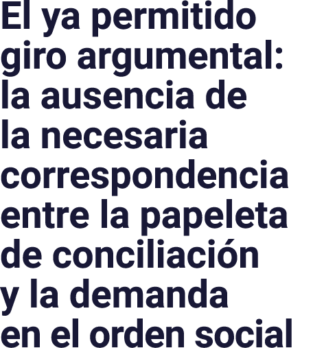 El ya permitido giro argumental: la ausencia de la necesaria correspondencia entre la papeleta de conciliación y la d   