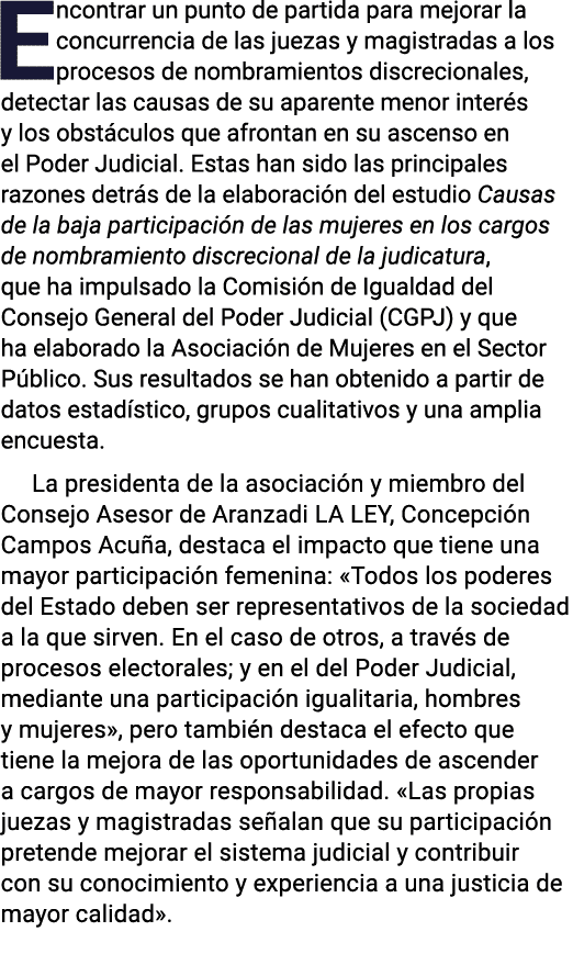 Encontrar un punto de partida para mejorar la concurrencia de las juezas y magistradas a los procesos de nombramiento   