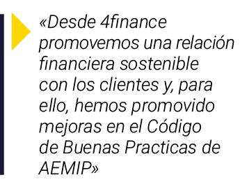   Desde 4finance promovemos una relación financiera sostenible con los clientes y, para ello, hemos promovido mejoras   