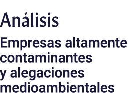Análisis Empresas altamente contaminantes y alegaciones medioambientales