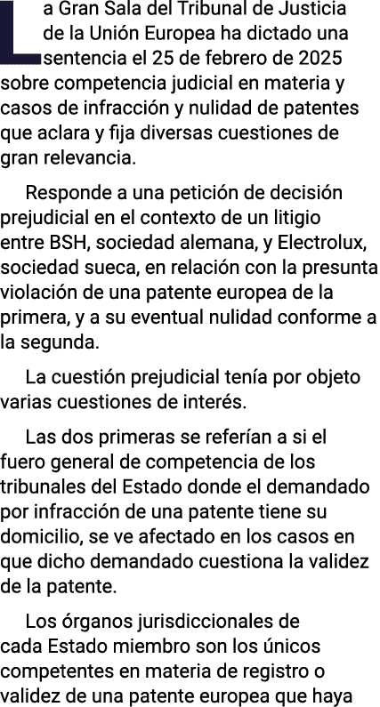 La Gran Sala del Tribunal de Justicia de la Unión Europea ha dictado una sentencia el 25 de febrero de 2025 sobre com   