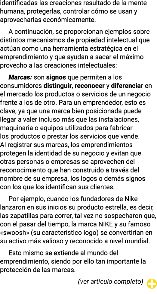 identificadas las creaciones resultado de la mente humana, protegerlas, controlar cómo se usan y aprovecharlas económ   