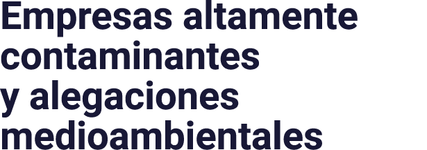 Empresas altamente contaminantes y alegaciones medioambientales