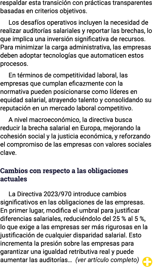 respaldar esta transición con prácticas transparentes basadas en criterios objetivos  Los desafíos operativos incluye   