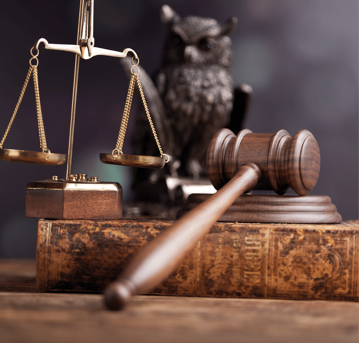 Law theme, mallet of judge, wooden gavel