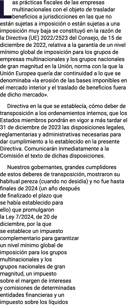 Las prácticas fiscales de las empresas multinacionales con el objeto de trasladar beneficios a jurisdicciones en las    