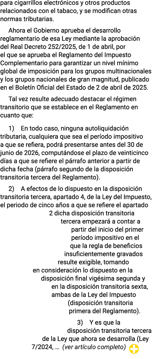 para cigarrillos electrónicos y otros productos relacionados con el tabaco, y se modifican otras normas tributarias     