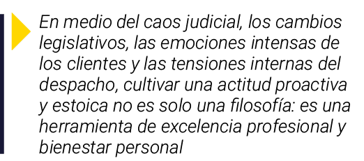  En medio del caos judicial, los cambios legislativos, las emociones intensas de los clientes y las tensiones interna   