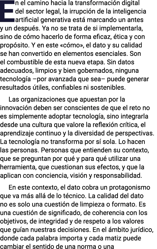 En el camino hacia la transformación digital del sector legal, la irrupción de la inteligencia artificial generativa    