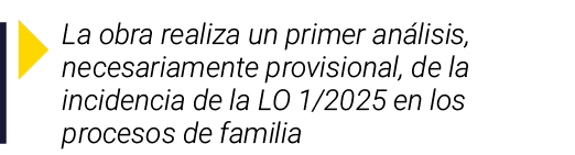  La obra realiza un primer análisis, necesariamente provisional, de la incidencia de la LO 1 2025 en los procesos de    