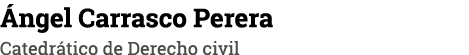 Ángel Carrasco Perera Catedrático de Derecho civil