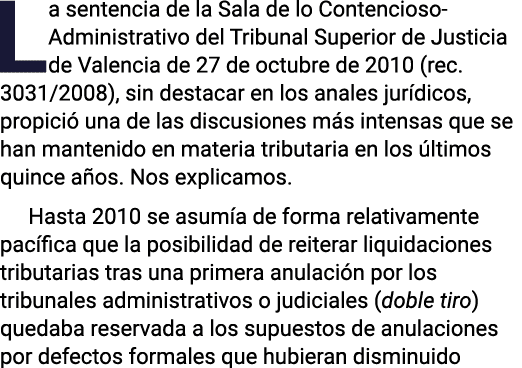 La sentencia de la Sala de lo Contencioso-Administrativo del Tribunal Superior de Justicia de Valencia de 27 de octub   