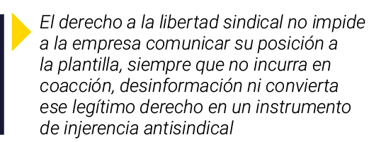  El derecho a la libertad sindical no impide a la empresa comunicar su posición a la plantilla, siempre que no incurr   