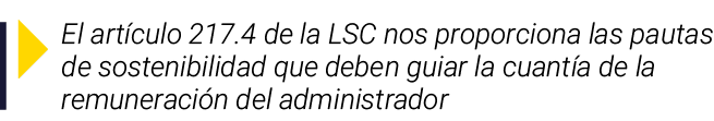  El artículo 217 4 de la LSC nos proporciona las pautas de sostenibilidad que deben guiar la cuantía de la remuneraci   