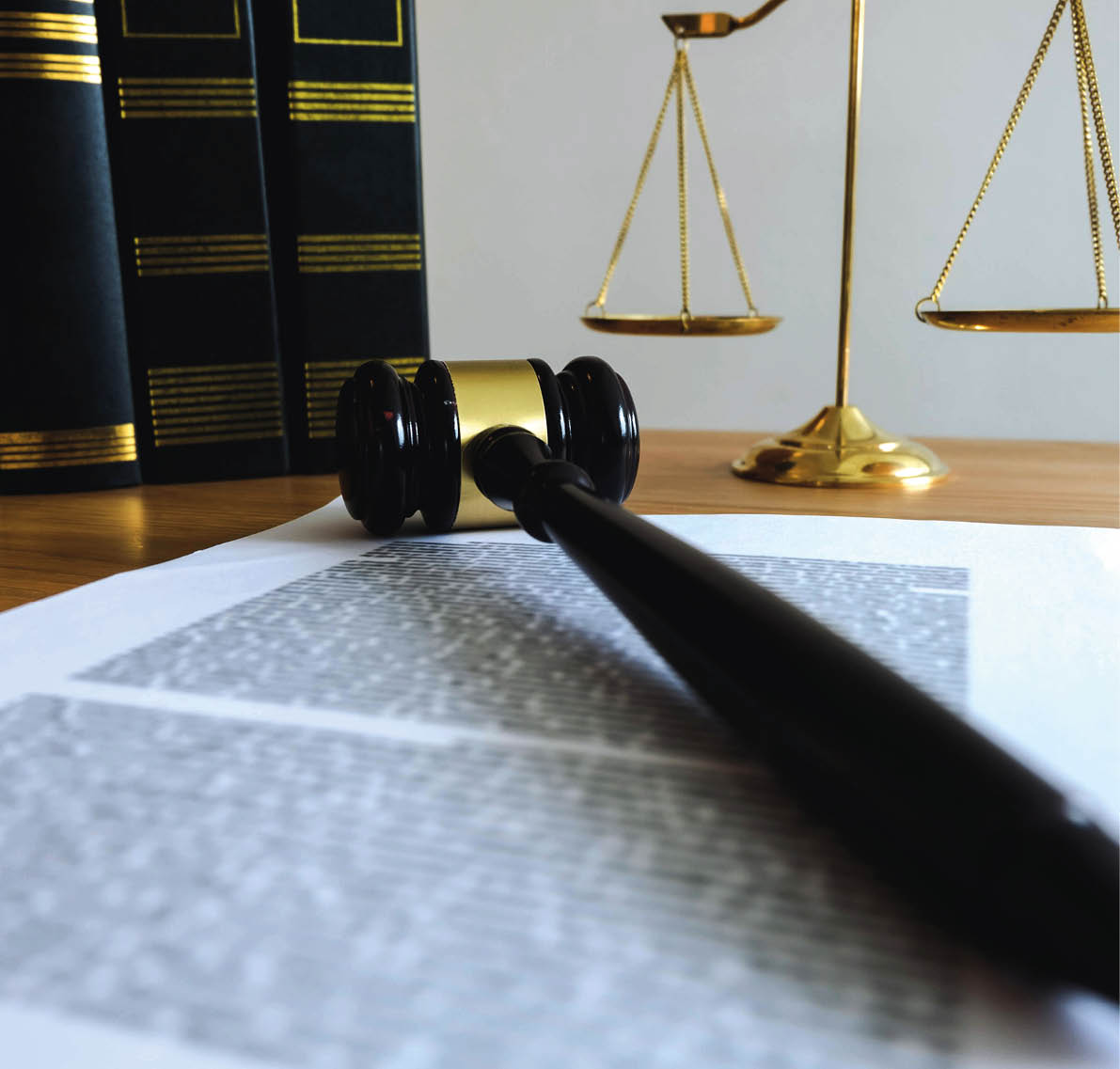 Close up object  law concept  Judge gavel with justice lawyers and documents working on table 