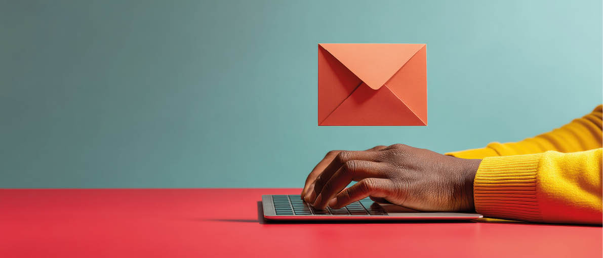 Digital Communication Minimalism Vibrant Pop-Art Email Marketing Concept Showcasing Seamless Connectivity and Modern Workplace Technology Trends 