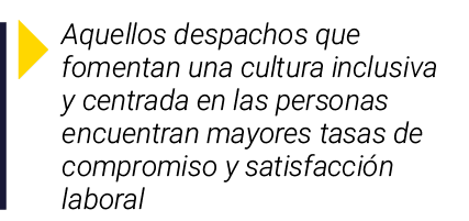  Aquellos despachos que fomentan una cultura inclusiva y centrada en las personas encuentran mayores tasas de comprom   