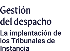 Gestión del despacho  La implantación de los Tribunales de Instancia