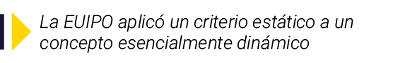  La EUIPO aplicó un criterio estático a un concepto esencialmente dinámico