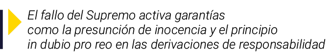  El fallo del Supremo activa garantías como la presunción de inocencia y el principio in dubio pro reo en las derivac   