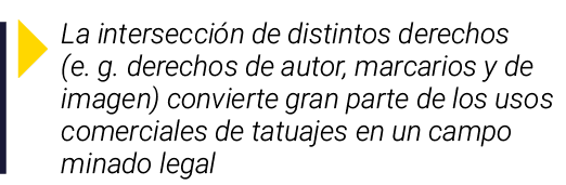  La intersección de distintos derechos (e  g  derechos de autor, marcarios y de imagen) convierte gran parte de los u   
