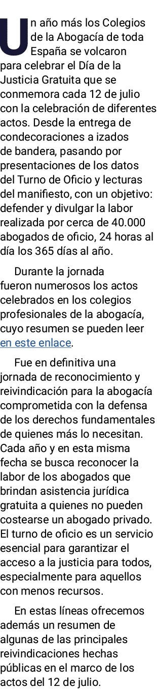 Un año más los Colegios de la Abogacía de toda España se volcaron para celebrar el Día de la Justicia Gratuita que se   