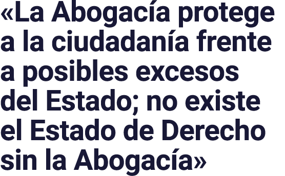 «La Abogac a protege a la ciudadan a frente a posibles excesos del Estado; no existe el Estado de Derecho sin la Abog...