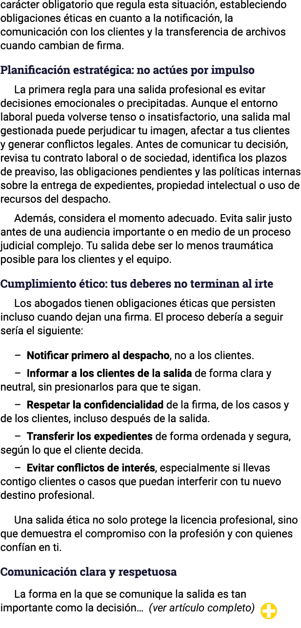 car cter obligatorio que regula esta situaci n, estableciendo obligaciones ticas en cuanto a la notificaci n, la com...