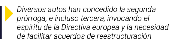 ￼ Diversos autos han concedido la segunda pr rroga, e incluso tercera, invocando el esp ritu de la Directiva europea ...