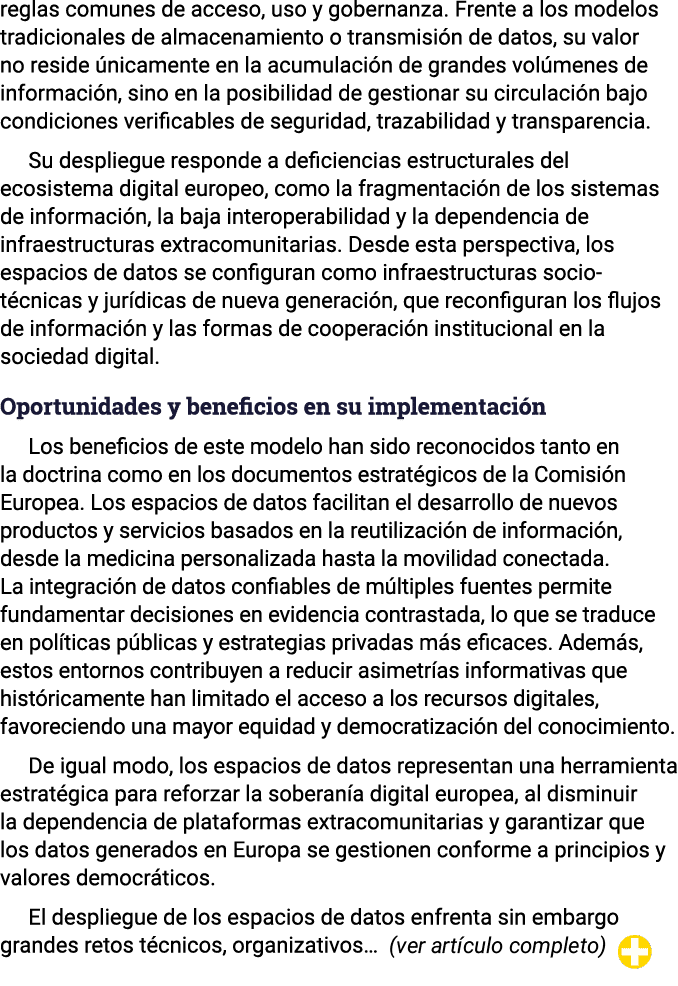 reglas comunes de acceso, uso y gobernanza. Frente a los modelos tradicionales de almacenamiento o transmisi n de dat...
